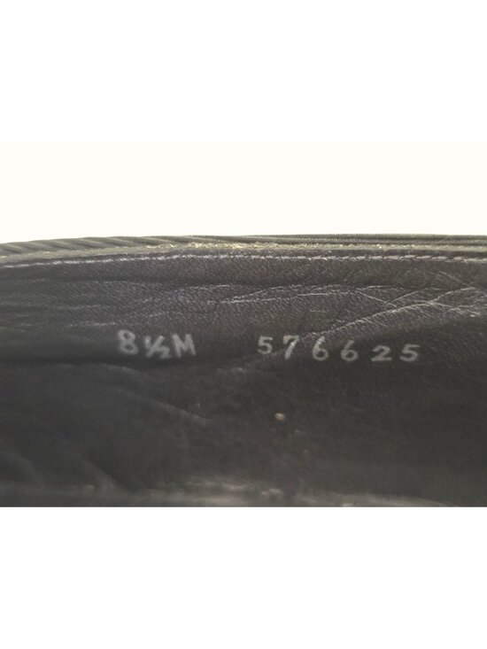Vintage Bally Mens 8.5M Black Grosgrain Leather Bar Loafers Switzerland